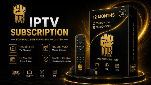 اشتراك HULK IPTV 3 أشهر من Cobra TV